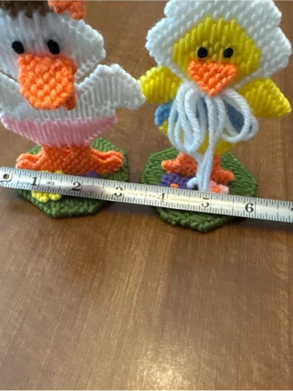 Handcrafted White and Yellow Spring Duck Duo Holiday Decor